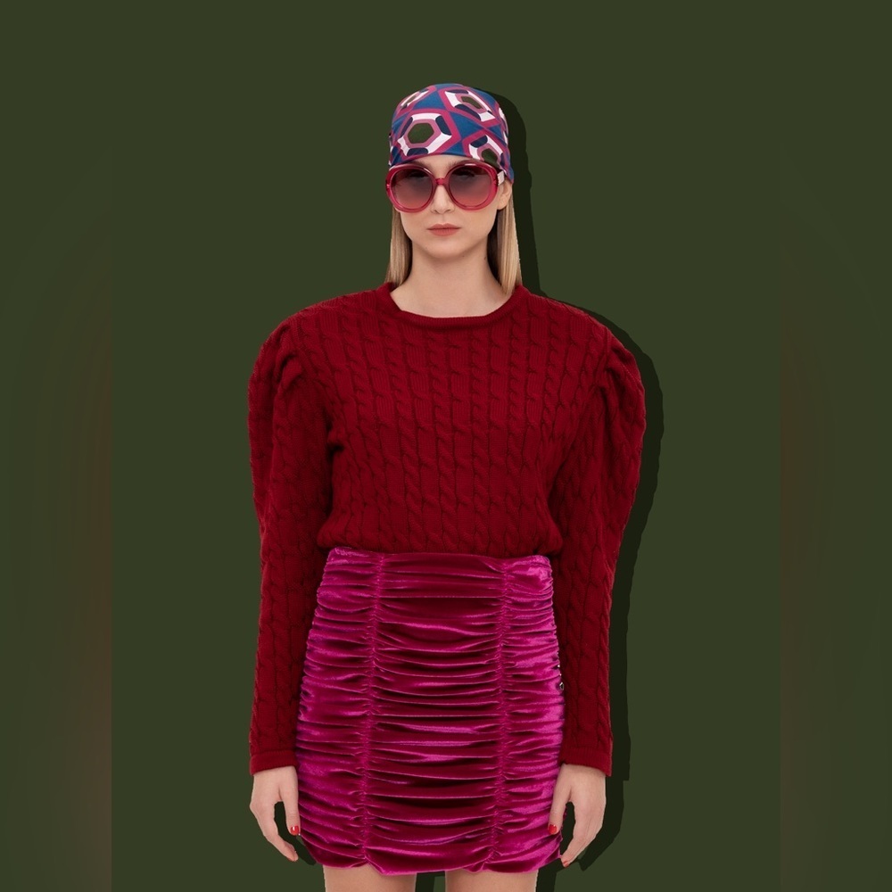 PARDEN'S ROSA CABLE KNIT TOP Sweater Size L